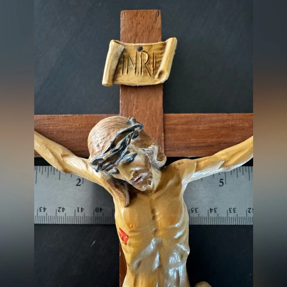 Vintage Fontanini Wall Crucifix Wood Cross Genuine Fontanini Corpus 12” Vtg Jesu - Picture 6 of 13